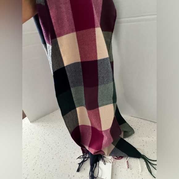 Joules Bracken Scarf - Tan Purple Check - Picture 2 of 4